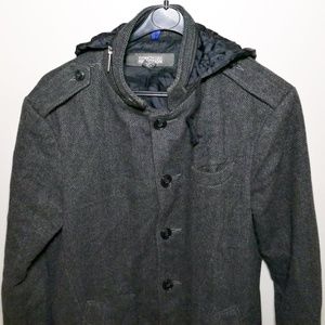 Kenneth Cole Reaction Concealed Hood Coat sz S